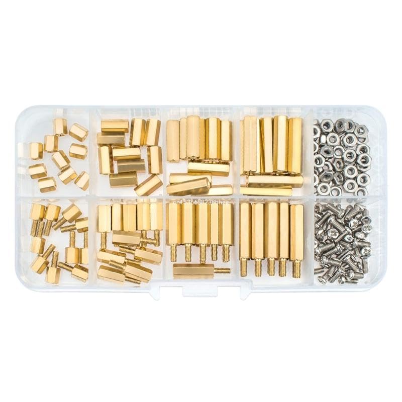 Lilianos Set Brass Screw Nut Assortment Spacer Spacer Sleeves Versatile 180pcs Brass Standoffs Screw Set