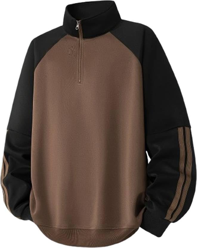 Image of Half Ziper Self Design Sweatshirt for Men(DC-HZS-P)