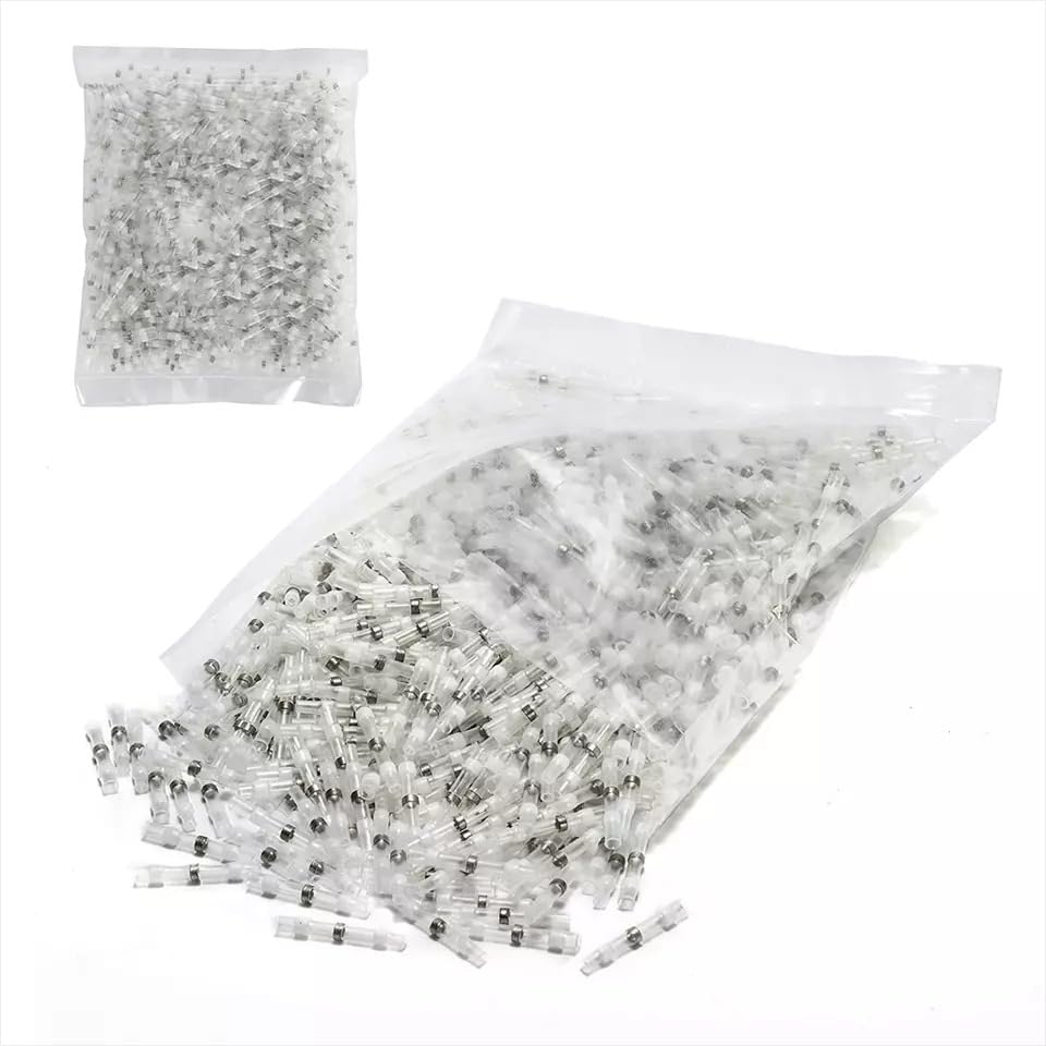 100 Pcs of Solder Seal Sleeve Heat Shrink Butt Splice Wire Connectors Terminals - White