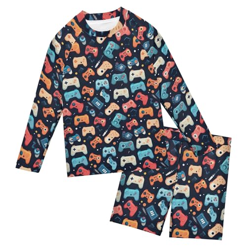 Game Console Toy Baby Boys' Toddler Long Sleeved Rashguard Swim Bathing Suit Set B0402734