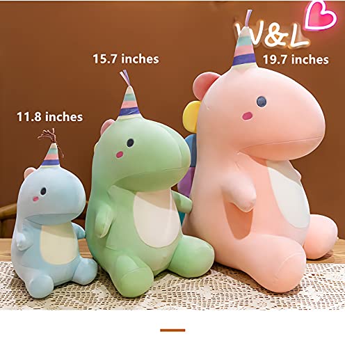 Vickypop Dinosaur Plush Toy Soft Stuffed Animal Dino Plushies Doll Cute Birthday Gifts For Kids Girls Boys (Hat Blue Dino, 11.8 Inches) #TOP5