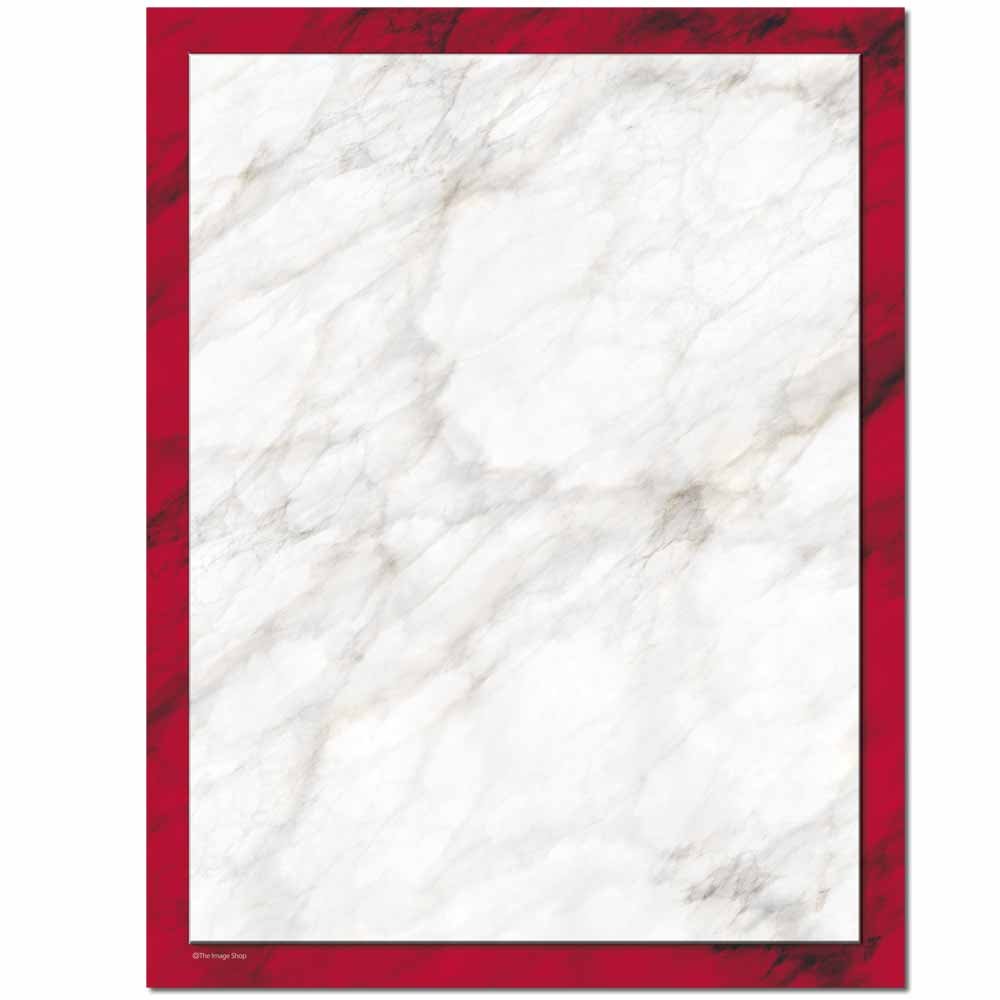 Red Marble Letterhead Printer Paper - 100 Sheets | Elegant Design | Laser & Inkjet Compatible | Made in USA