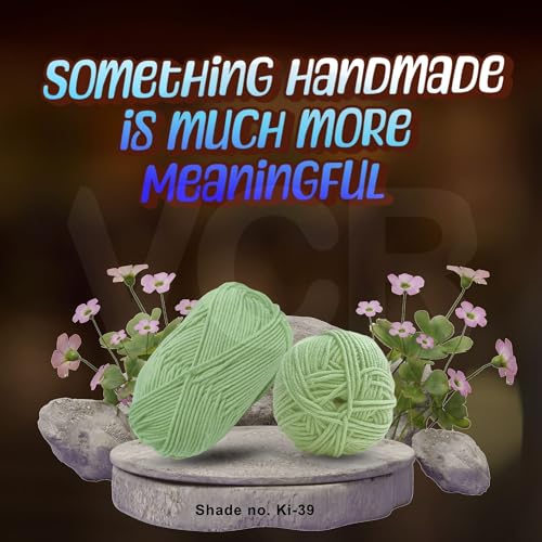 Image of VCR Pastel Green Yarn, 100 Grams Hank, 190 Meters Length, Acrylic Ball for Crochet and Knitting, Soft Crosia Threads, Pack of 1 Yarn, Suitable for DIY Crafts