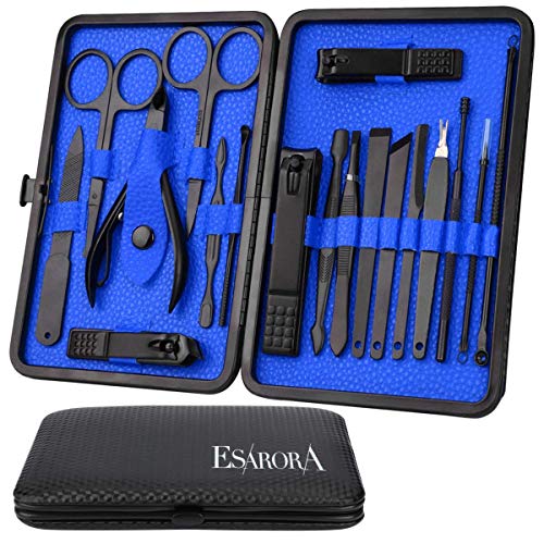 Manicure Set, ESARORA 18 In 1 Stainless Steel Professional Pedicure Kit Nail Scissors