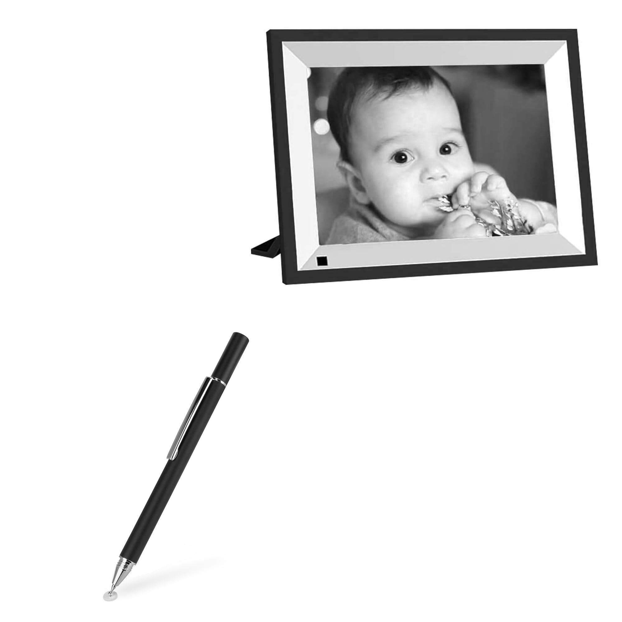 BoxWave Stylus Pen Compatible with JREN Digital Photo Frame 10.1 in - FineTouch Capacitive Stylus, Super Precise Stylus Pen - Jet Black