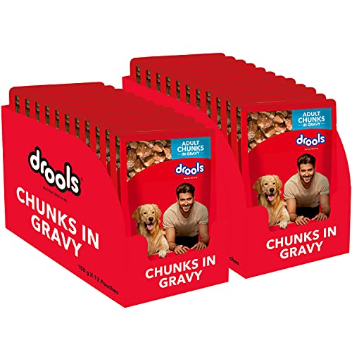 Drools-Adult-Wet-Dog-Food-Real-Chicken-and-Chicken-Liver-Chunks-in-Gravy-24-Pouches-24-x-150g