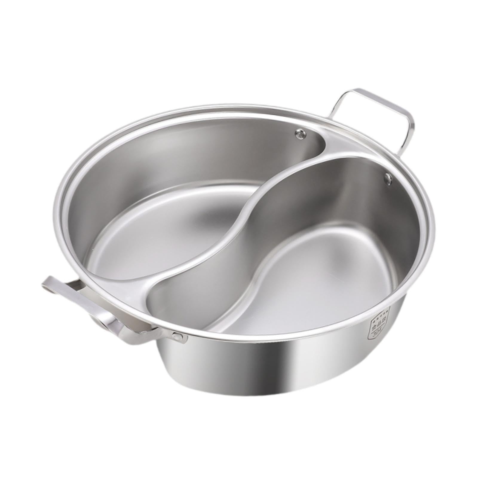 Shabu Shabu Divider Hot Pot Steamboat for Induction Cooktop Double Flavor Hotpot Divided Hot Pot for Camping Party Restaurant, M