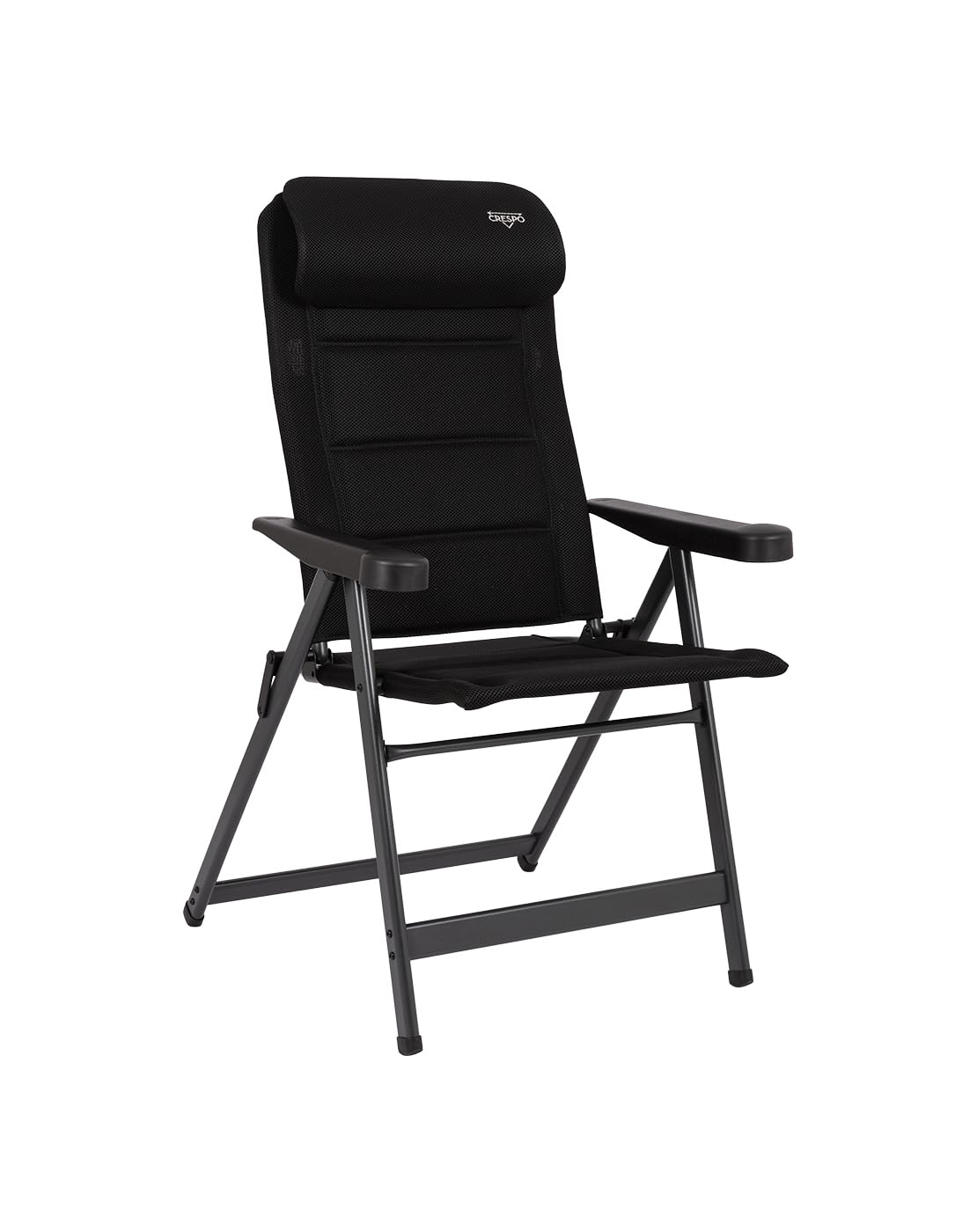 CRESPO Silla de camping - AP/240-ADCS - Air-Deluxe Compact - nero (80) per campeggiatori e outdoor, per comfort e praticità all’aperto