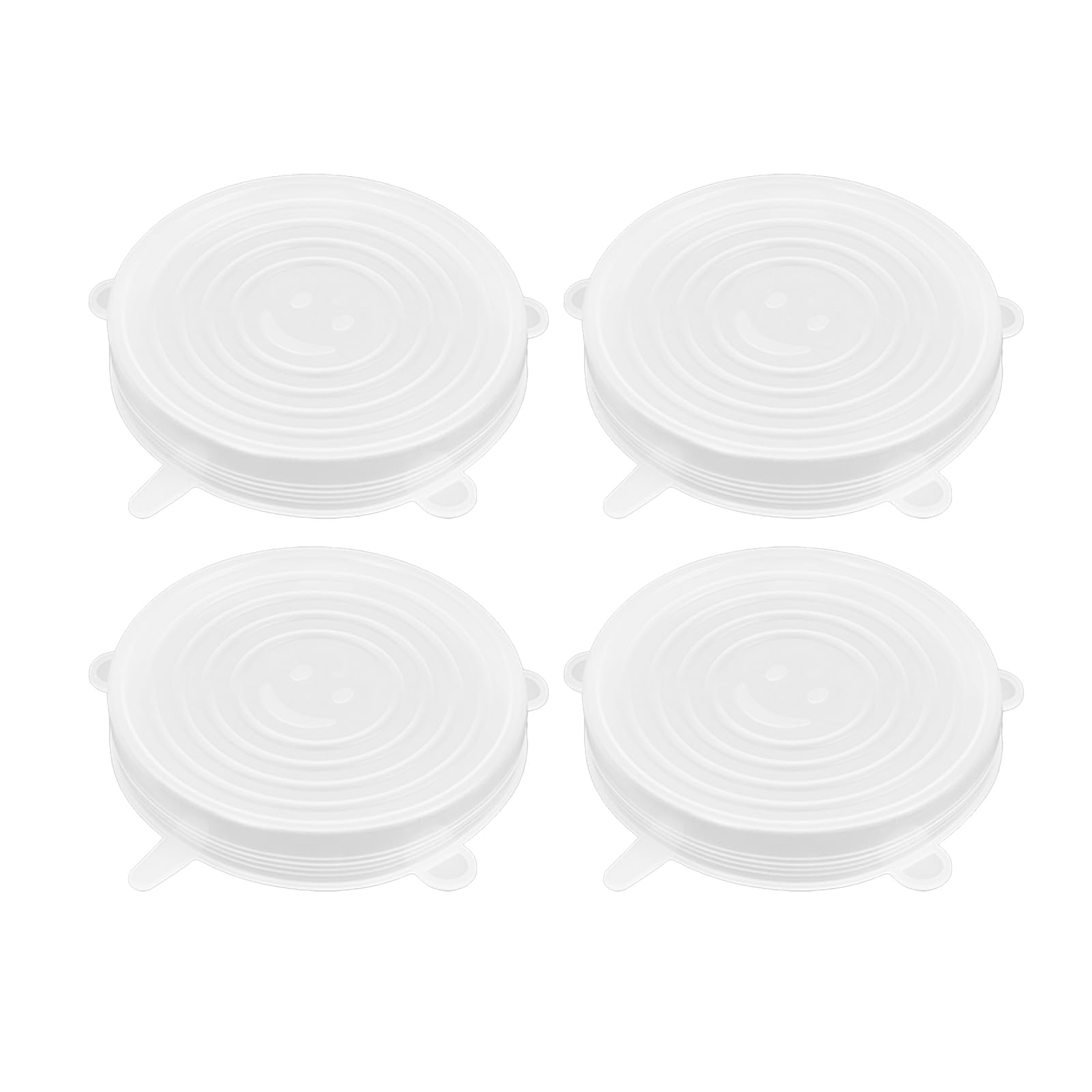 4 Pack 5.7in Reusable Silicone Stretch Lids, Silicone Bowl Covers for Food Storage, Universal Stretchable Lids for Containers Produce, Elastic Expandable Seal Cover, Microwave Freezer Safe