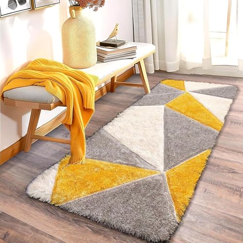 Image of Modern Soft 3D Shaggy Fur Carpets for Living Room Thick Fluffy Rugs for Bedroom, 2x5 feet, Multi Color