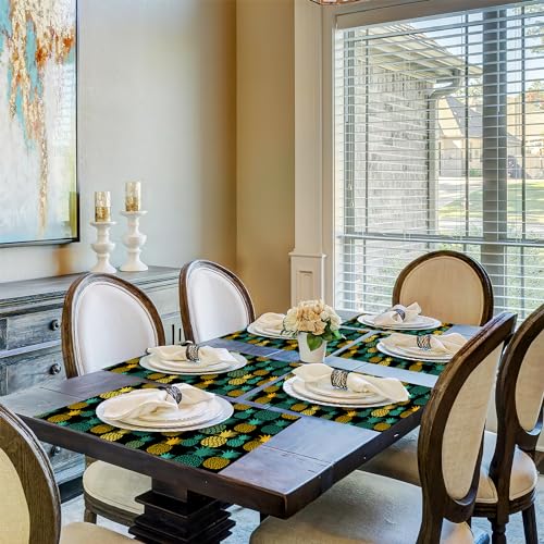 Ciaidu LYRCAD-439 Pineapple Placemats Set Of 6,Tropical Fruit Table Mats Non-Slip Heat Resistant Washable Placemat thumb #5