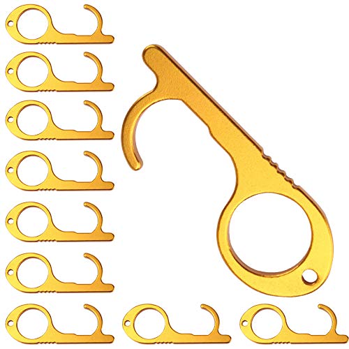 Türöffner, berührungslos, tragbar, für Knöpfe, Türen, Aufzüge, wiederverwendbar, Metalllegierung, hält die Hände in der Öffentlichkeit sauber, 10