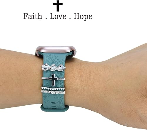 Miniatura 4 de Abrazaderas de Correa de Reloj - Anillos Decorativos Compatibles con Correas de Cuero de Silicona para Apple Watch - Accesorios de Correa Deslizante