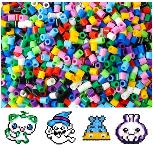 1200 Stück Bügelperlen MAXI 10mm - 12 Farben Mit Tier Motiven Für Kinder Ab 3 Jahren