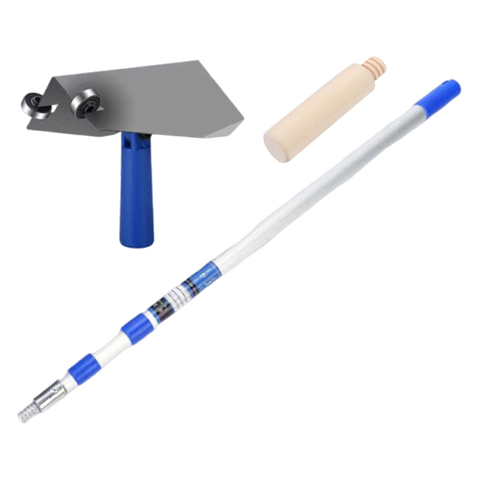 Taloche D'Angle pour Cloison Sèche Manche Bois Antidérapant Lisseuse Aluminium Inox Solide Outil Application Enduit Angle Intérieur Tige Incluse Adapt, 3.6 M Rod