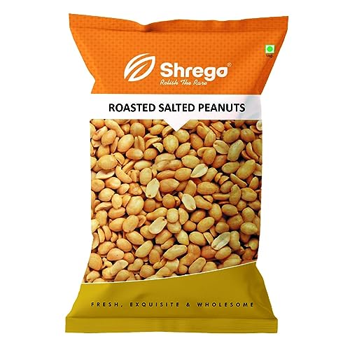 Image of SHREGO Roasted Salted Peanuts, Vacuum Packed 1Kg [HoReCa Value Pack | Grade A Peanuts | Roasted NOT Fried | Rich in Protein & Fibre | Groundnut | Healthy Snack | Singdana | Skin Removed | Fresh | No Artificial Flavour ] (SALTED, 1 KG)