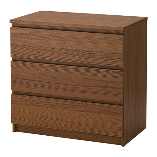 Amazon.co.jp: IKEA(イケア) MALM チェスト（引き出し×3）, ブラウン 
