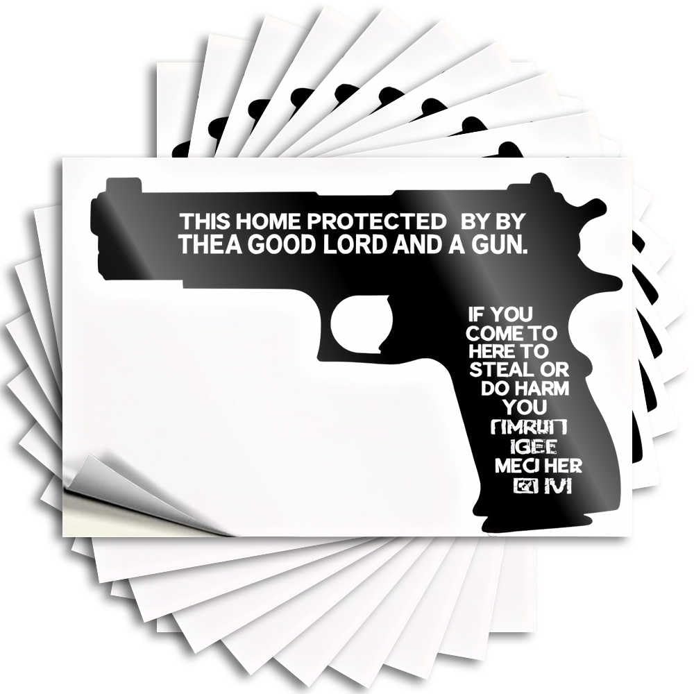 Decals Rubber Custom Stickers, Garage Waterproof Home Security: Lord and Gun for Hydro Flask | Affirmation Vinyl Decals for Boss Holiday Gift(12X18CM)
