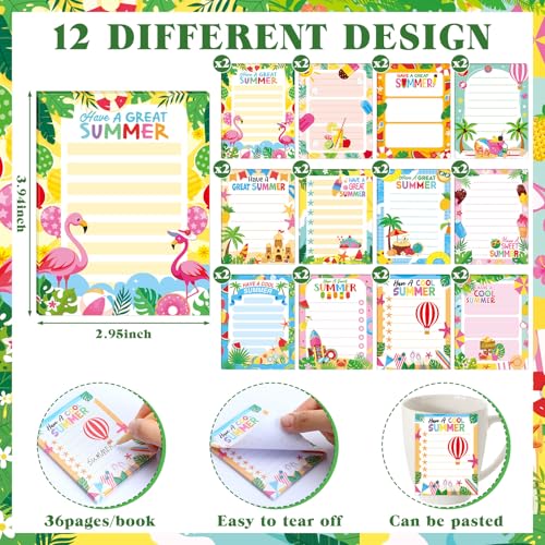 Eaasty 48 Pcs End of The Year Gifts Bulk Summer Notepads and Ice Cream Ballpoint Pens with Ribbon Graduation Last Day of School Gifts for Student Teacher Classroom Party Favor — view 3