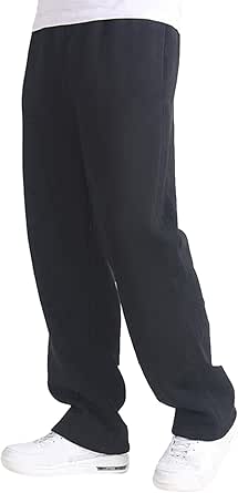 Mens Wide Leg Baggy Sweatpants Casual Fleece Running Open Bottom ...