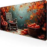Alfombrilla Ratón XXL 1600x800x3mm,Naranja Alfombrilla Escritorio,Paisaje Mouse Pad Gaming con Impermeable e Antideslizante Almohadilla Teclado,Protector Escritorio Ideal para Oficina Regalos D1-644