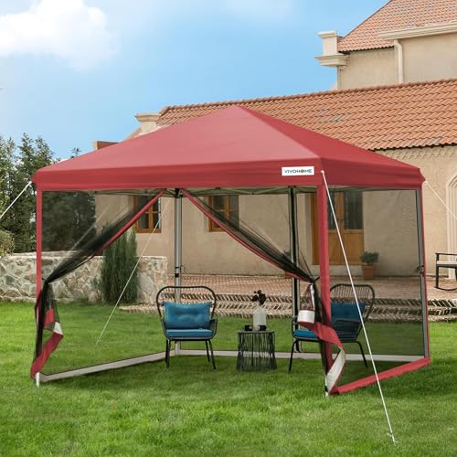 VIVOHOME 3x3m Carpa Pabellón Plegable Toldo Impermeable Pop-Up Pé...