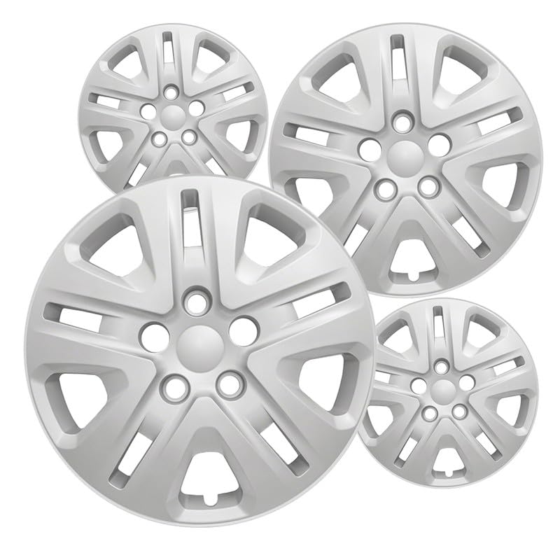 Fuel Rider 17 Inch Silver ABS Hubcap Wheel Covers Compatible with 2014-2020 Dodge Grand Caravan SE & 2014-2019 Journey SE (Set of 4) Wheelcovers for Standard Steel Wheels