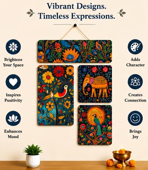 Image of Motivational Quote Wall Hanging for Home Decor | What You Think You Become, What You Feel You Attract, What You Imagine You Create MDF Wooden Wall Art | Office, Living Room & Meditation Decor (WH-39)