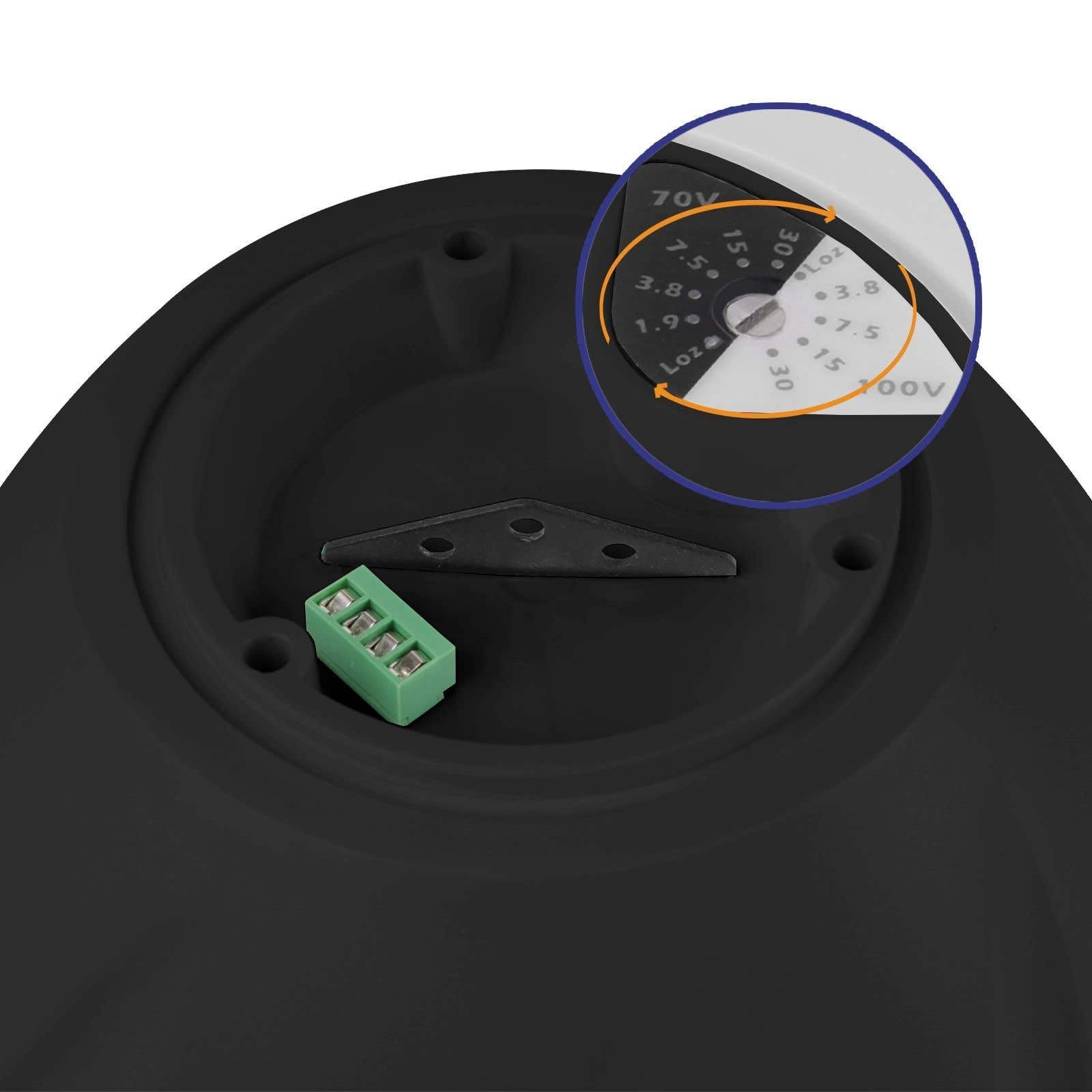 Power Dynamics PDS40B - Enceinte à Suspendre 100V/8 Ohms - Noir, 5,25 Pouces, Design Moderne et Élégant, Idéal pour Les Pièces avec Une Belle Hauteur sous Plafond