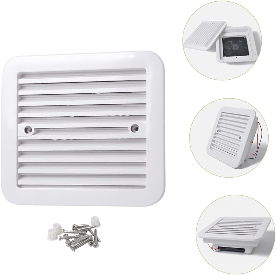 12v 8-inch Rv Exhaust Fan with Blades, Bathroom Air Ventilation Fan for Roof and Shower, Quiet Ventilation Replacement Part for Camper and Motorhome
