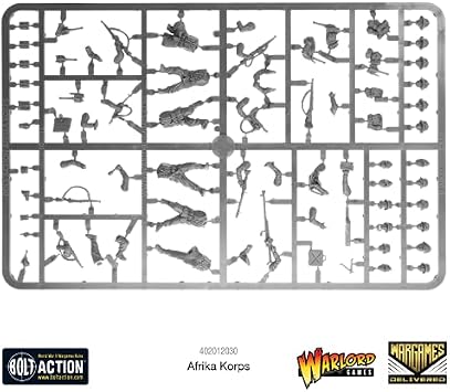 Bolt Action Miniatures - Warlord Games Afrika Korps Infantry Set 28mm Miniatures + Digital The Western Desert - Military Action Figures and WW2 Model Miniatures by Wargames Delivered