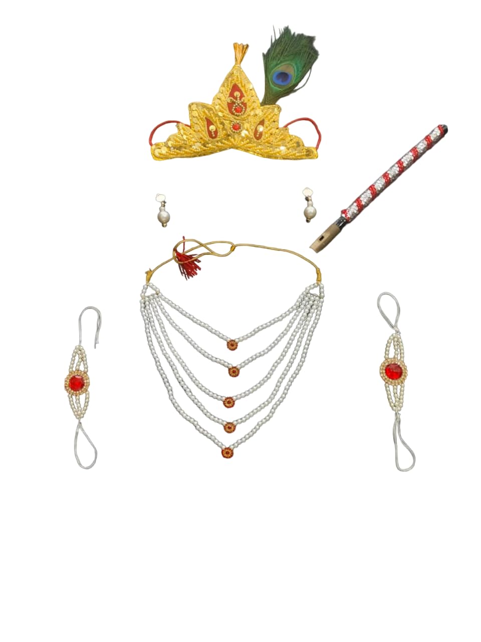 BookMyCostume Fancy Dresses with light pearl jewellery set Krishna jewellery for Kids/Janmashtami/Krishna Accesory Jewellery for Kids/Infant Bal Gopal/KanhaAccessories/Krishna Jewellery Set. 0-8 Years (B0D6WHSX8Q) Amazon Price History, Amazon Price Tracker