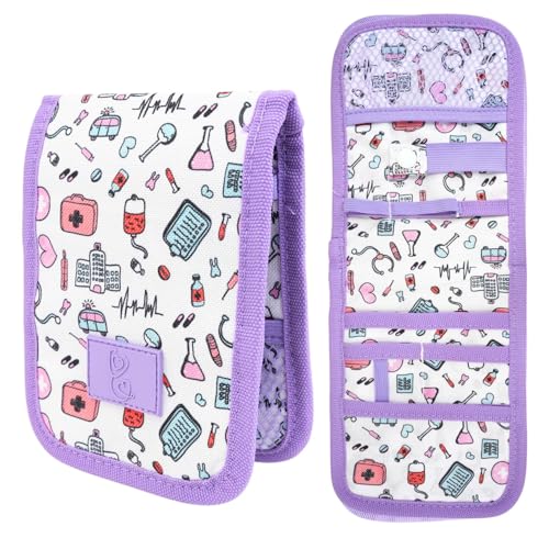 Ph Pro Heat Organizador de bolso de enfermagem com íman - bolsa de cintura enfermeira, presente bolso de enfermeira e auxiliar de enfermagem, acessórios de enfermeira capa de bolso Tcae. (Roxo escuro)