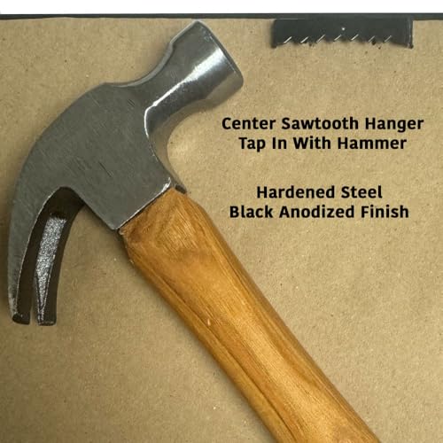 Image of Pro Quality Large Black Oxide Finish Steel 1-3 /4 inch No Nail Sawtooth Picture Hangers - 50 Pack