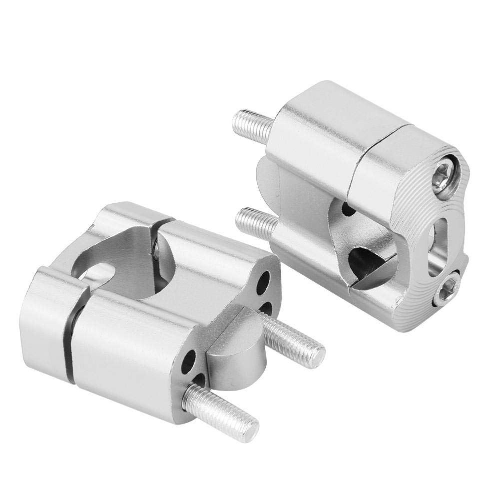 Rialzo manubrio universale per moto, Akozon morsetti regolabili per manubri da 22 mm/28 mm, staffa di montaggio in alluminio per un maggiore comfort di guida (argento)