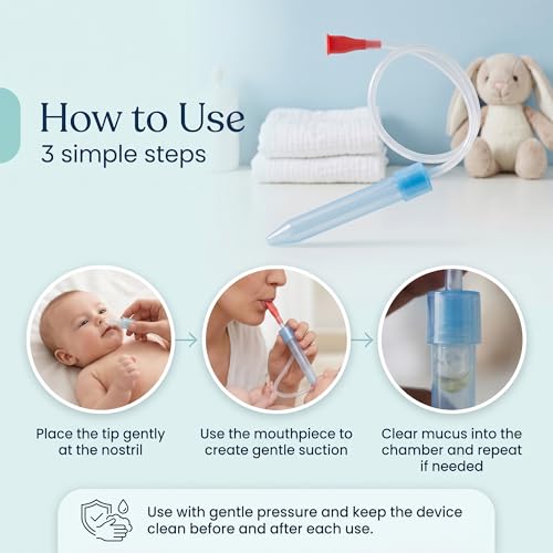Image of Baybee Baby Nose Cleaner for New Born Babies Kids with 20+4 Replacement Hygiene Filters | 100% Safe Clean Infant Nasal Cleaner | Nasal Aspirator for New Born Baby Kids, Cold Relief Infants Snotsucker (Nasal Aspirator)