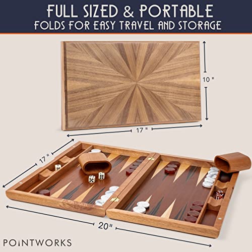 Set de Backgammon de madera de 17 pulgadas miniatura 3