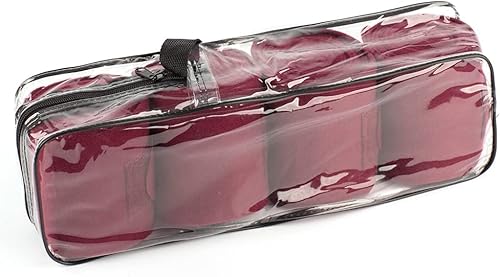 Vista 2 de Juego de 4 envolturas de polo de forro polar suave para caballo, vendaje ecuestre para piernas Rojo vino