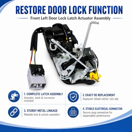 Front Left Door Lock Latch Actuator for 1998-2004 Toyota Tacoma 69040-04010 by HESUNHE - Used condition - Image 4