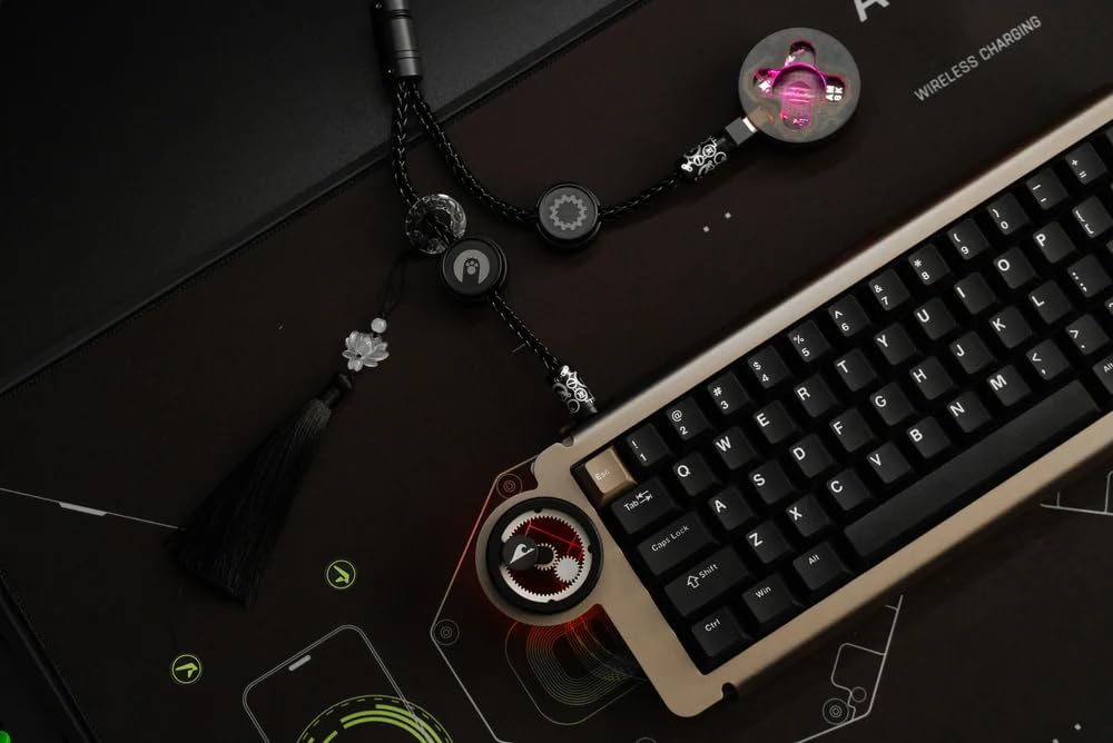 Angry miao Split Dual 8K Gaming-Kabel, AM-Edition, 1,6 m, High-Speed-Dual-Verbindung, niedrige Latenz, kompatibel mit USB-Typ-C-Geräten, langlebiges Netz, Phantomschwarz