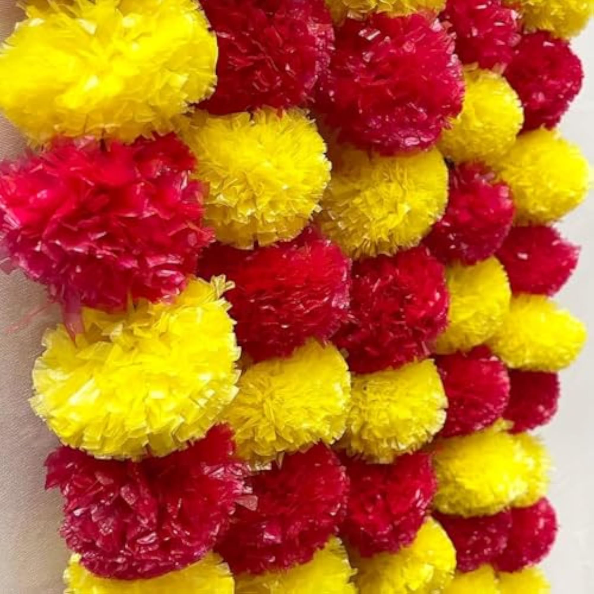 Artificial Marigold Flowers for Decoration, Long Marigold Mala