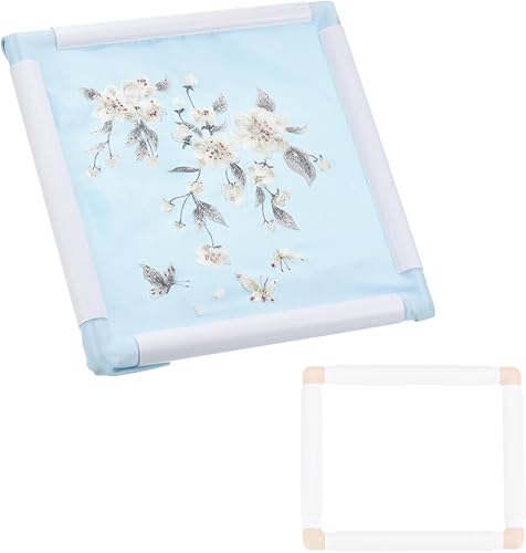 Miniatura 7 de PATIKIL Aros de bordado, marco de aro de bordado universal, reutilizable, cuadrado, rectangular, de plástico, marco de clip de plástico, para