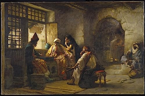 Tableau Toile Frederick Arthur Bridgman Affiche Art 60x90cm un jeu intéressant