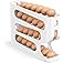 ZAYLAN Egg Holder for Fridge, Auto Rolling Egg Roller/Dispenser/Organizer/Storage Container, Space-Saving 4-Tier Egg Tra