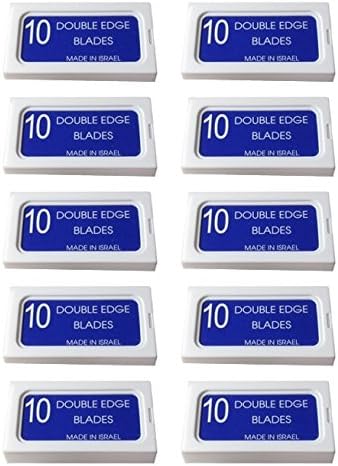 Crystal"SUPER +" Stainless Steel Platinum Coated Double Edge Safety Razor Blades A.K.A Israeli Personnas, 100 blades (10x10)