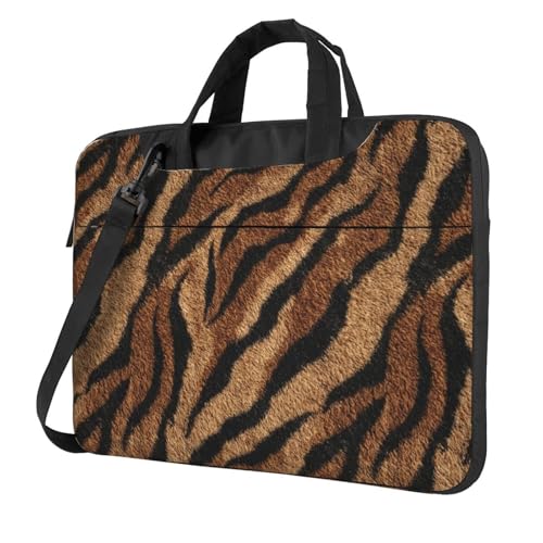 Housse pc portable 15.6 tigre marron pour emporter votre ordinateur au café