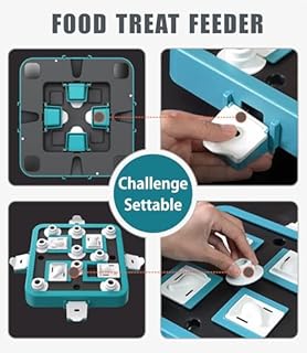 Aluckmao Dog Puzzle Toy, Adjustable Difficulty Levels Beginner to Advanced, Large Size, Brain Stimulation Mental Enrichment, Food Treat Game (Green)