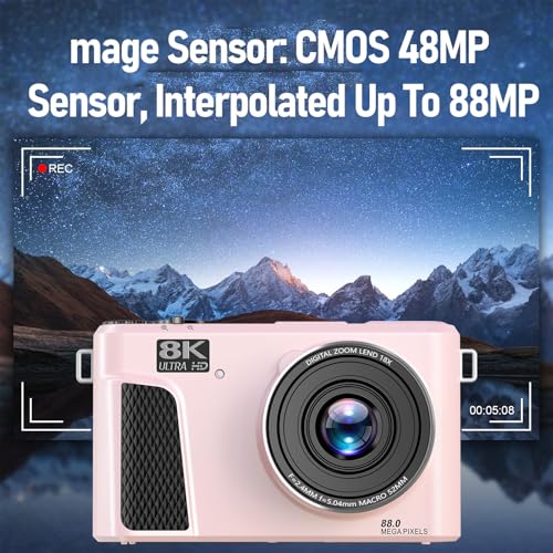 Cámara digital ciciglow 8K 88MP con pantalla 3 pulg y WiFi miniatura 3