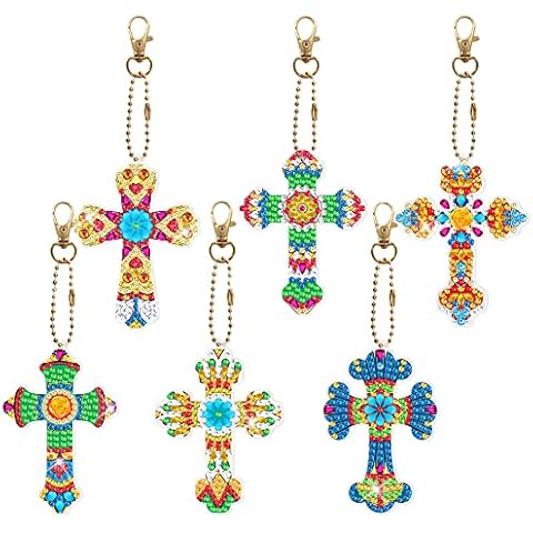 SPEPROECO 6pcs Diamond Painting Keychains Kit Butterfly Handmade DIY Special Shaped Drill Butterfly Keychains Pendant Double Sided Hanging Rhinestone Ornament for Women Bag Cover
