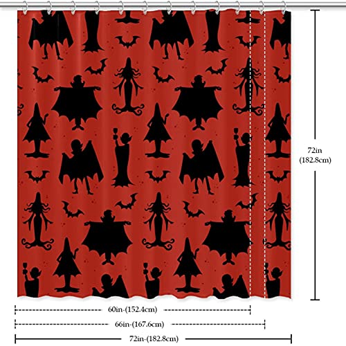 Rideau de douche Halloween diable 152x182 cm imperméable lavable avec 12 crochets - 7